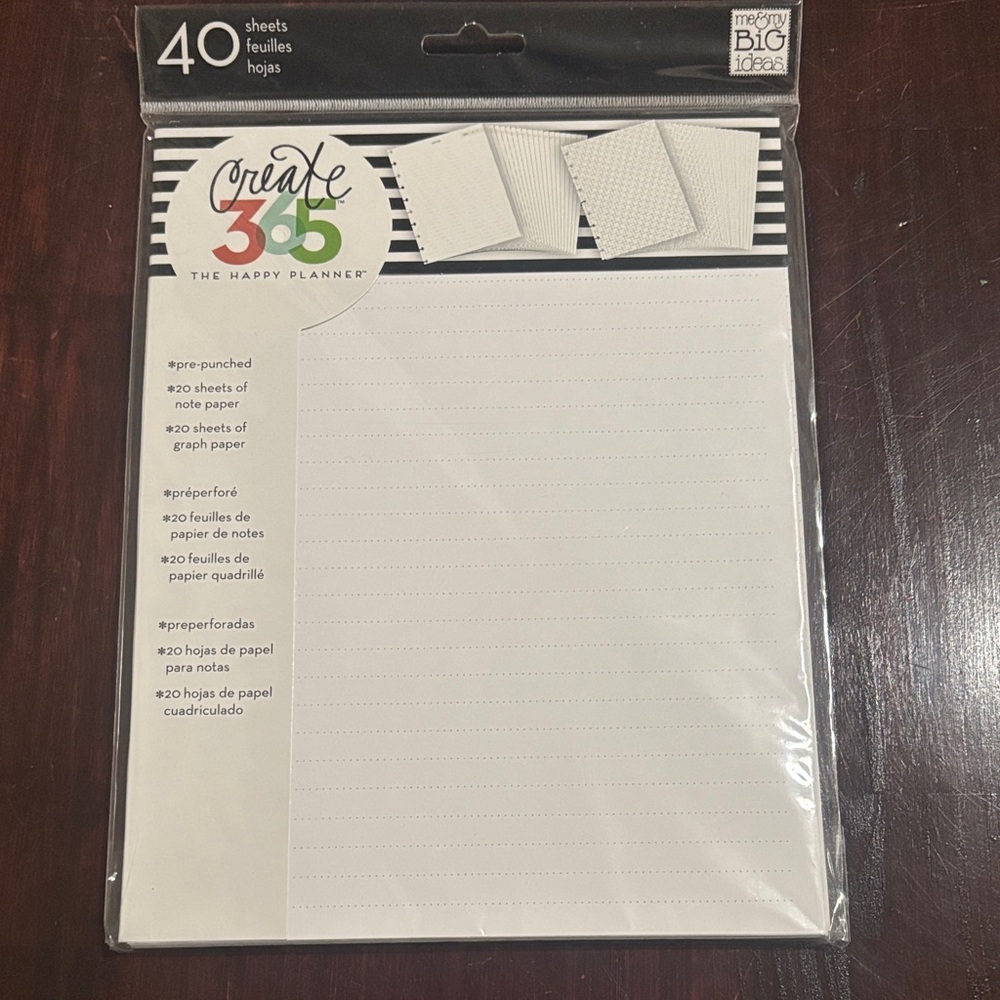 Me & My Big Ideas Create 365 Planner Paper - NWT never opened note and graph